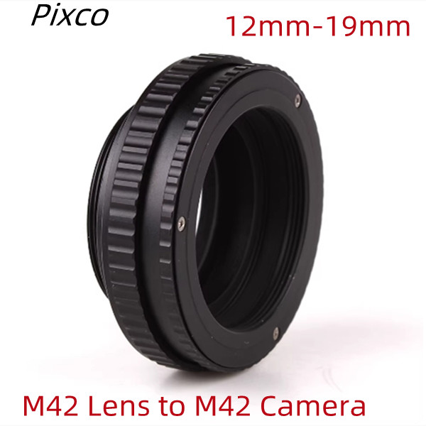 Pixco Adjustable Focus Helicoid Macro Adapter for M42 Lens to M42 Camera 12-19mm