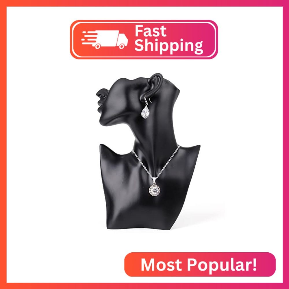 SOUJOY Jewelry Mannequin Display, Resin Display Stand Bust, Boutique Earring Hol