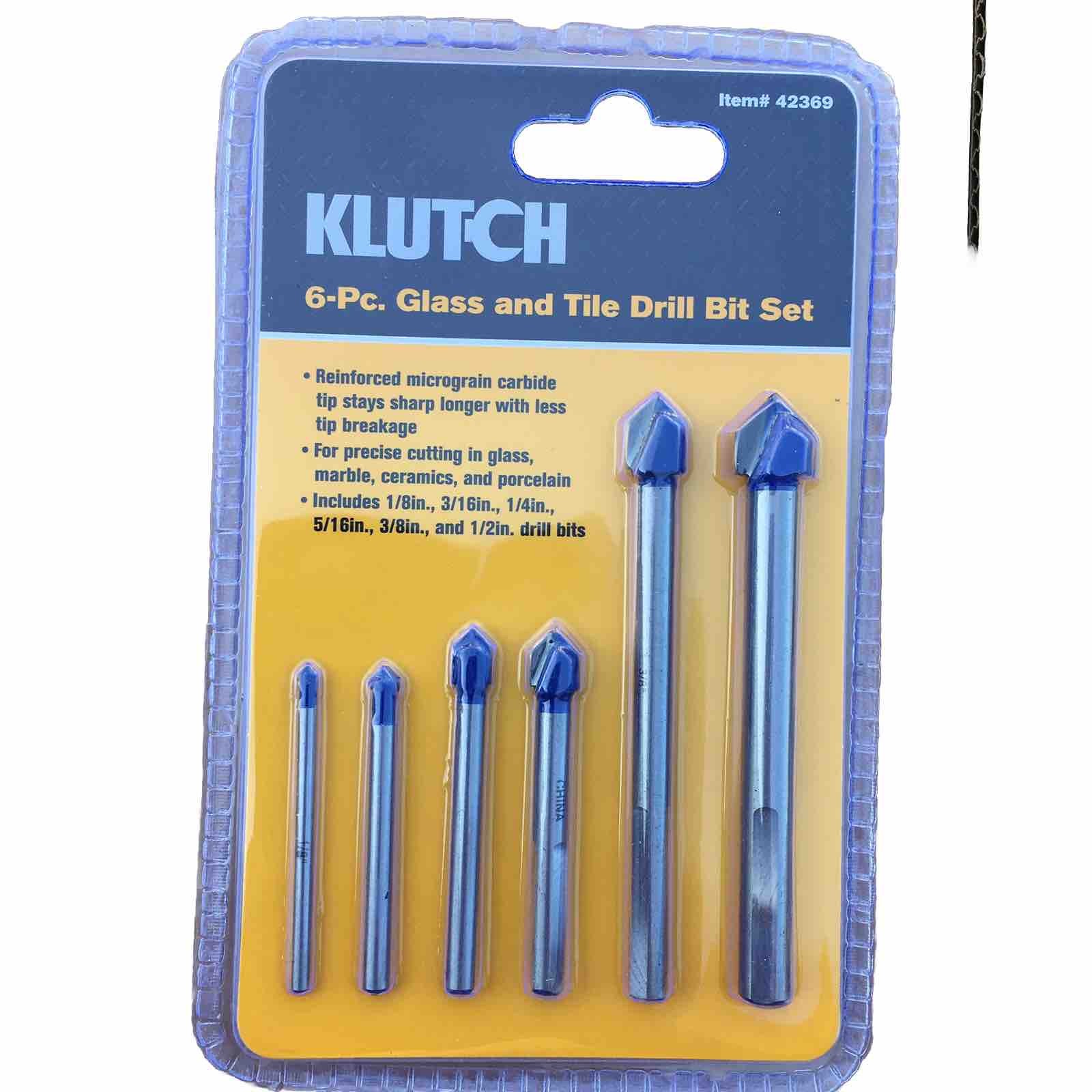 Klutch 6-pc Carbide Tipped Glass And Tile Drill Bit Set