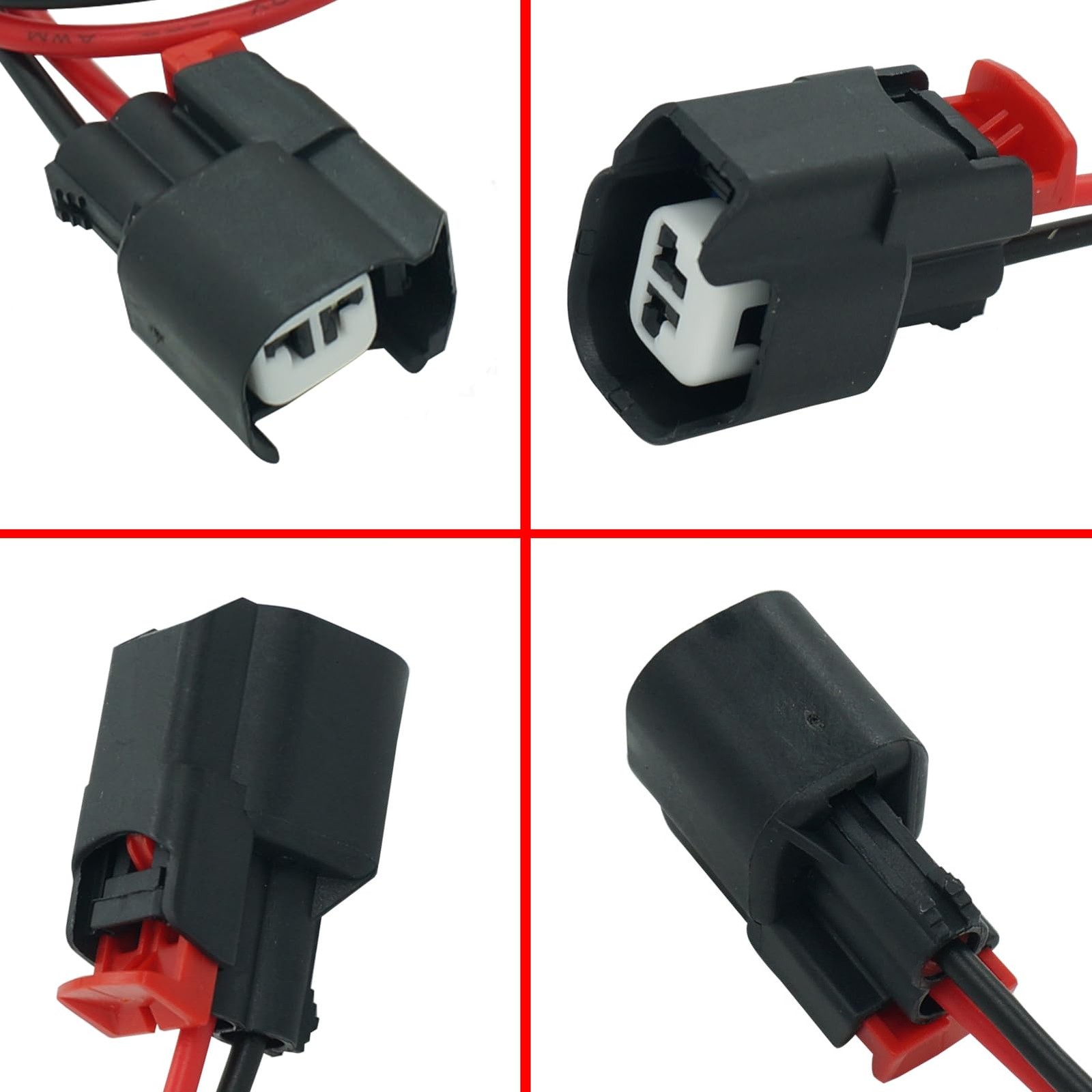 Micarun Set 2 Pins ABS Wheel Speed Sensor Connector Pigtail Harness Plug for ...