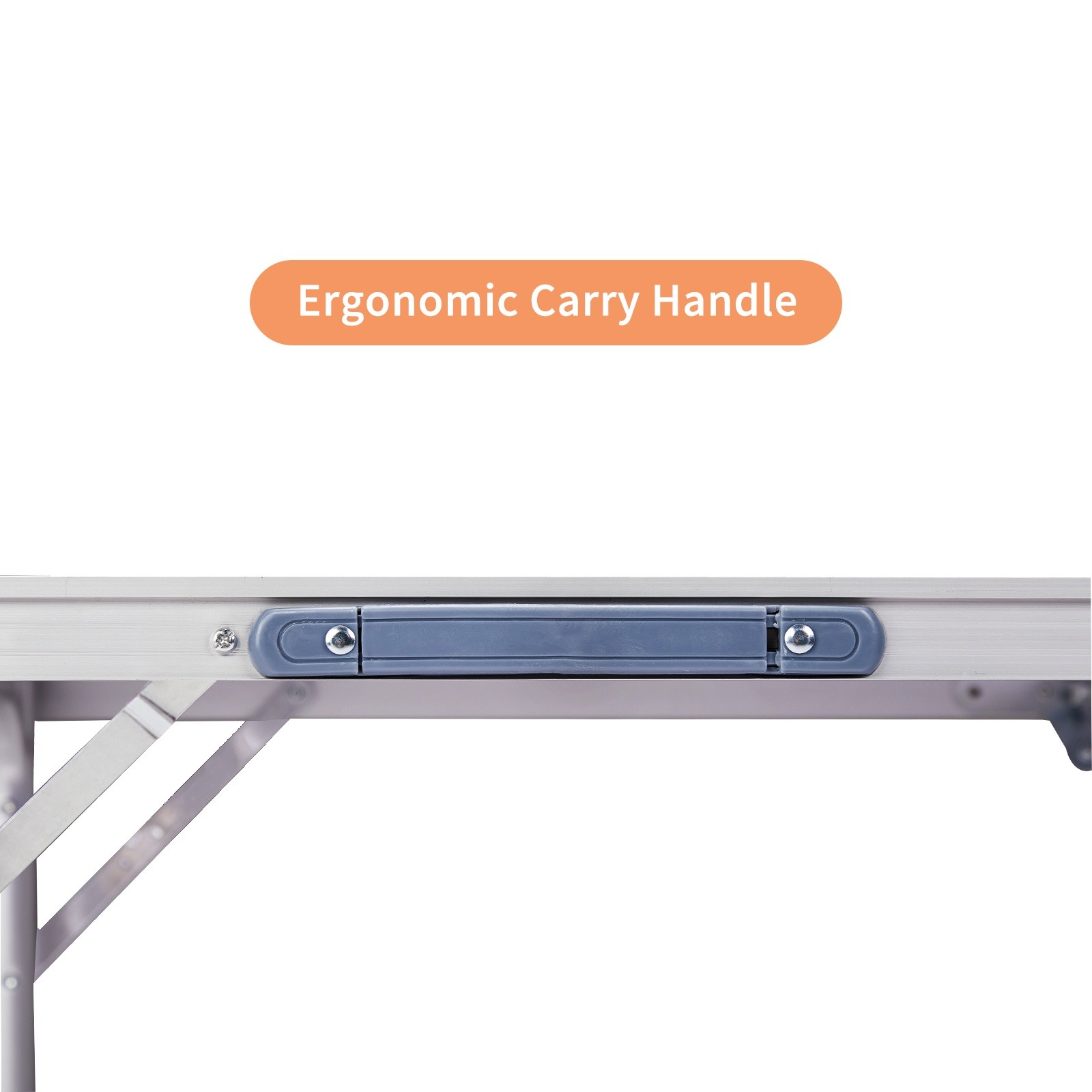 Folding Camping Table 4ft - Adjustable Patio Aluminum Frame Outdoor Picnic Black