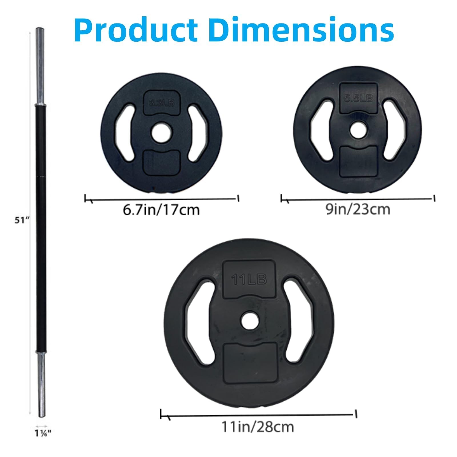 40 Lbs Barbell Weight Set, Adjustable Free Weights for Home and Gym Workout