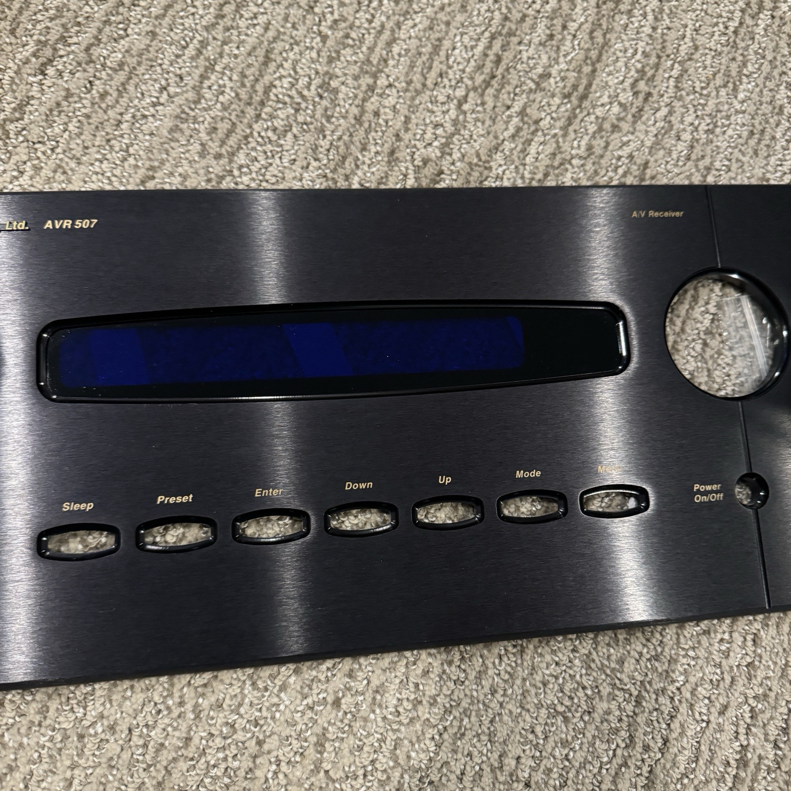 B&K AVR507 FRONT PANEL ASSEMBLY - WITH SCREWS - EXCELLENT CONDITION