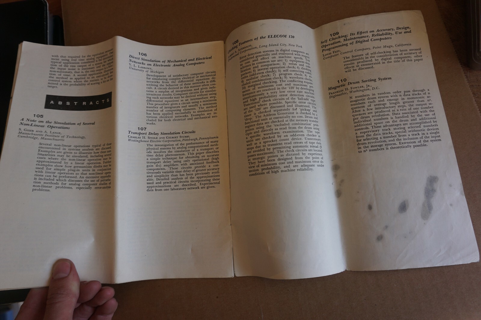 1954 ACM COMPUTER CONFERENCE PROGRAM PAMPHLET ASSOCIATION COMPUTING MACHINERY
