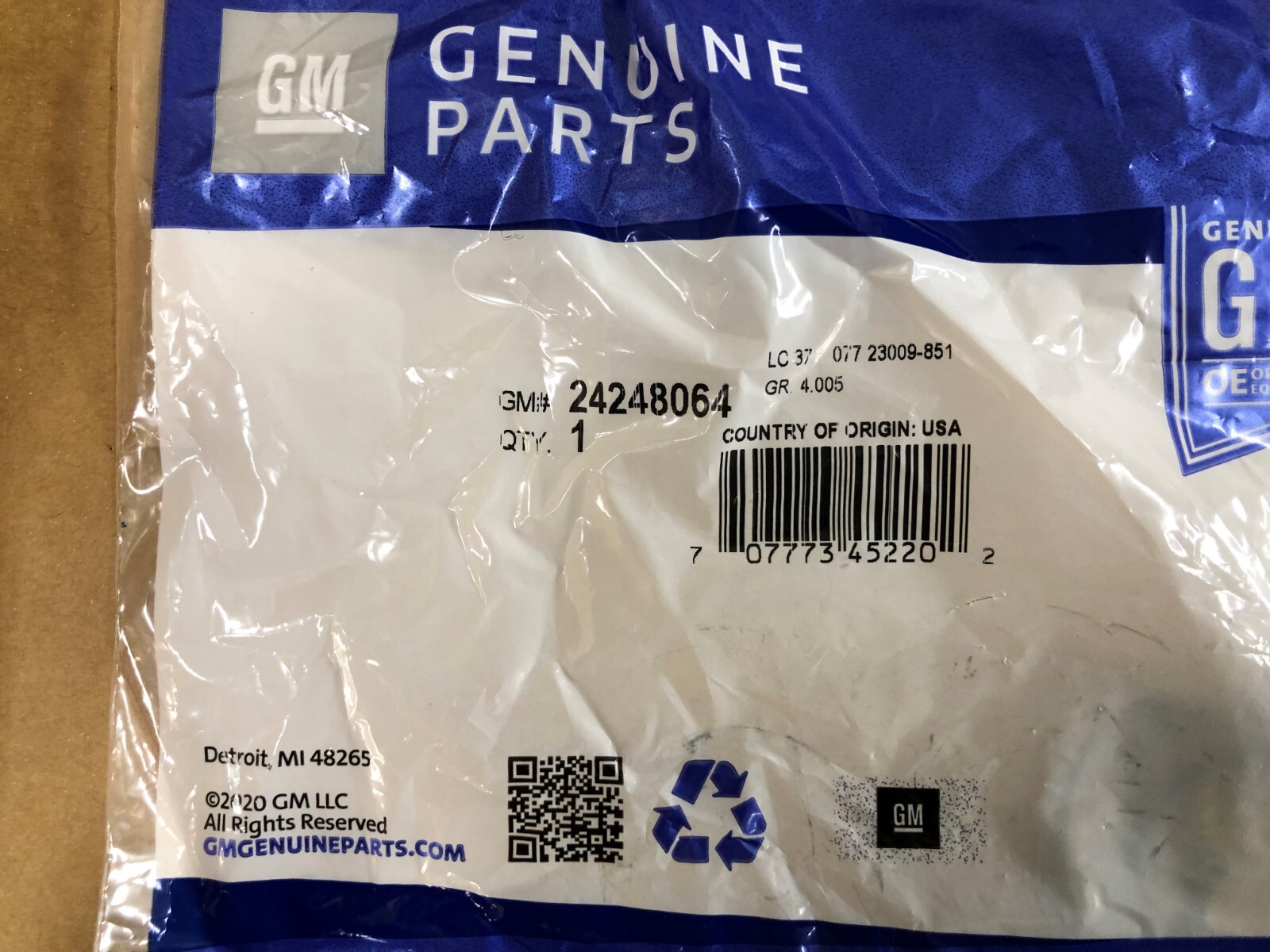 Genuine GM Automatic Transmission Snap Ring Kit Part # 24248064 4l60E & 700R4