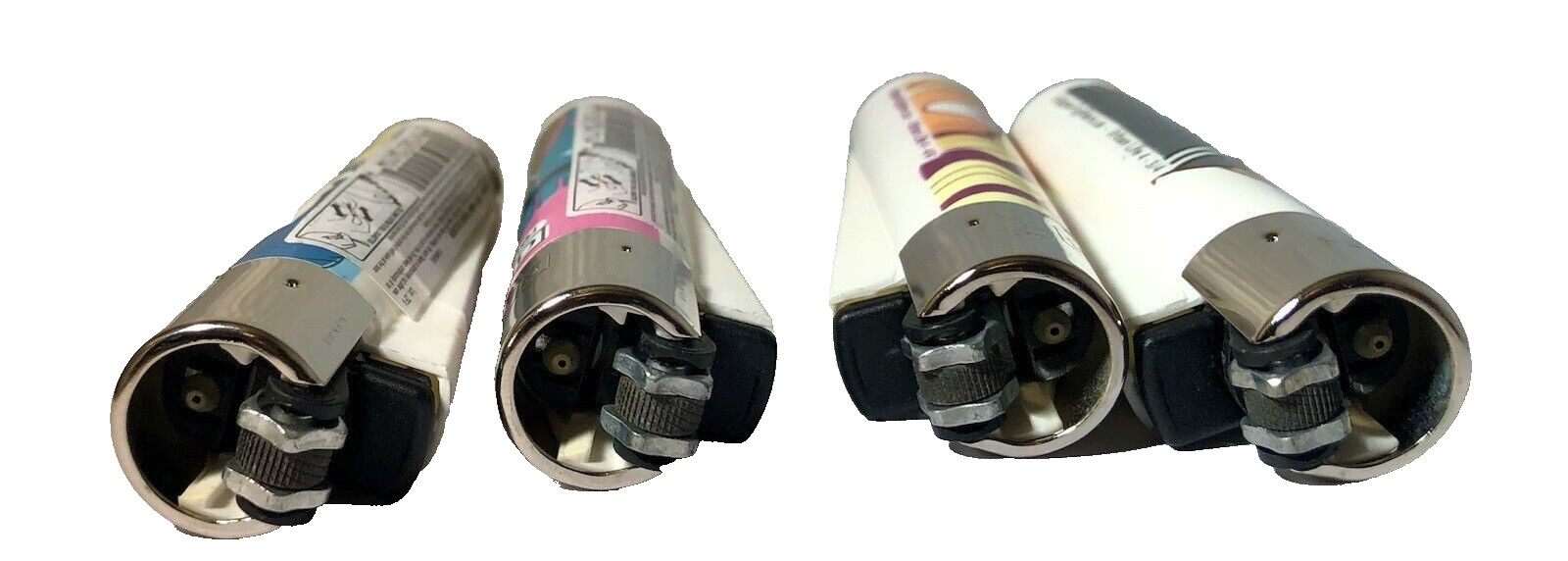 4 Pack Clipper Lighter Urban Life 4 Design Refillable ReFlintable ReUseable