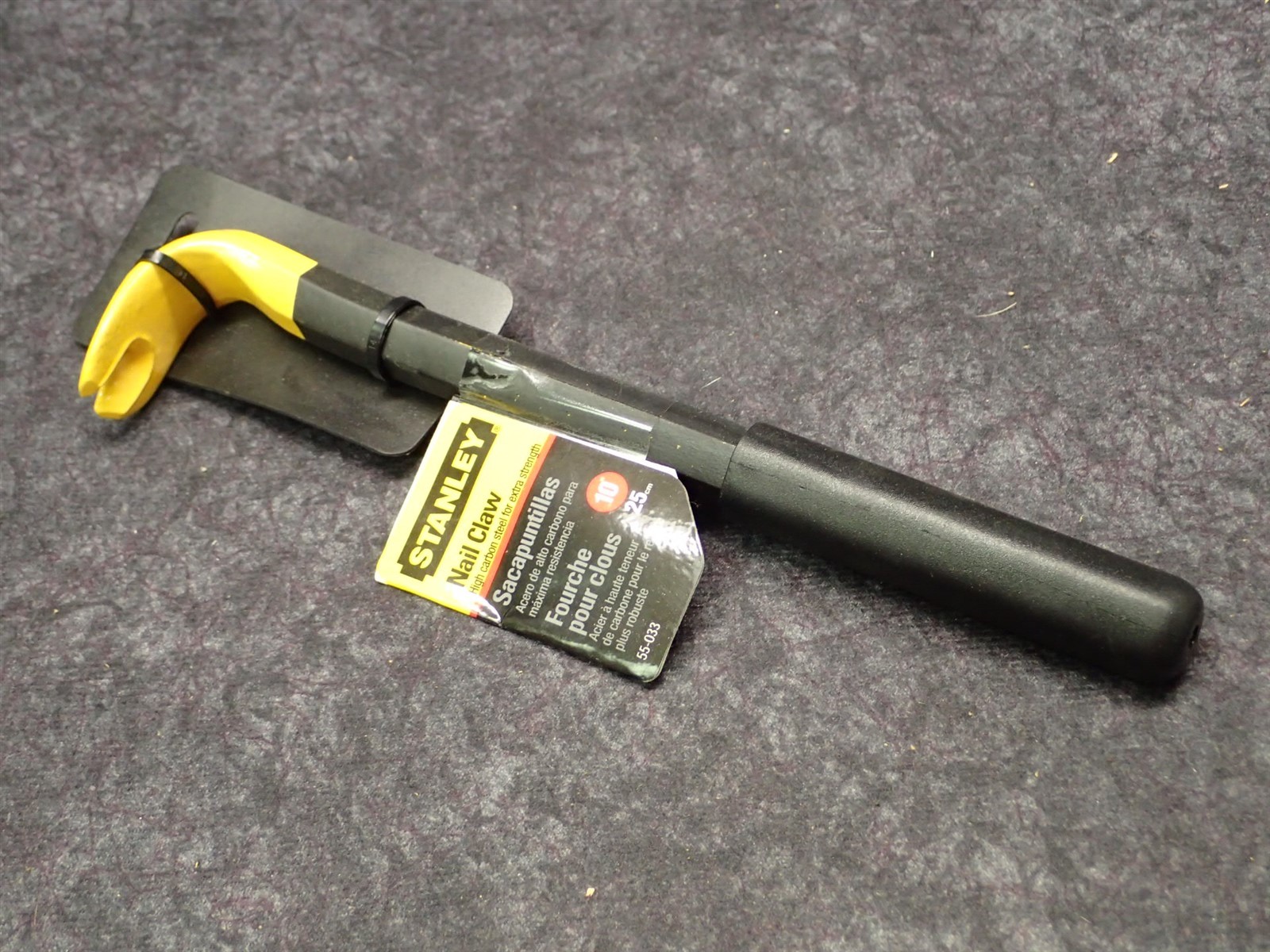 Stanley 55-033 YELLOW Single End Nail Puller 10" High Carbon Steel Grip (BN68)