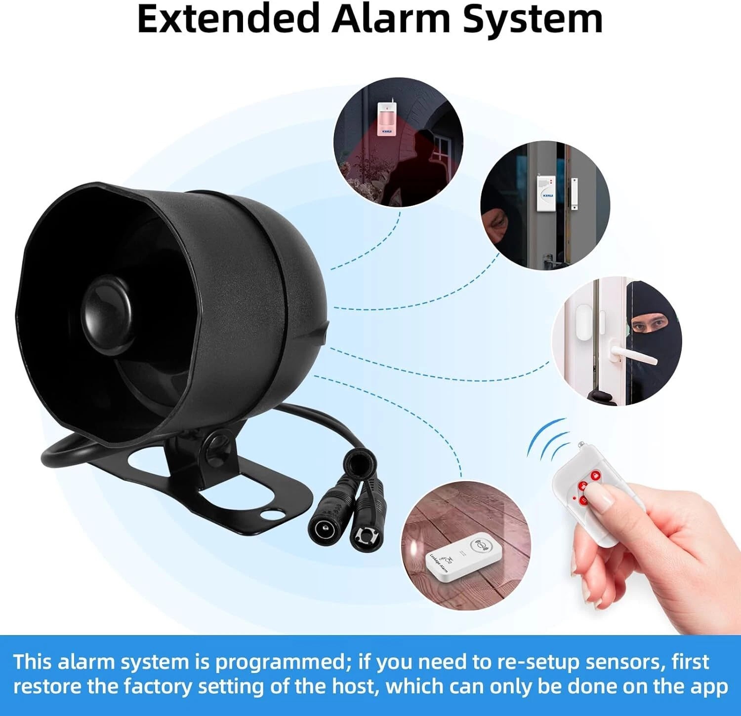 WiFi Security Burglar Alarm Kit Google Home Voice Control Wireless Sensor