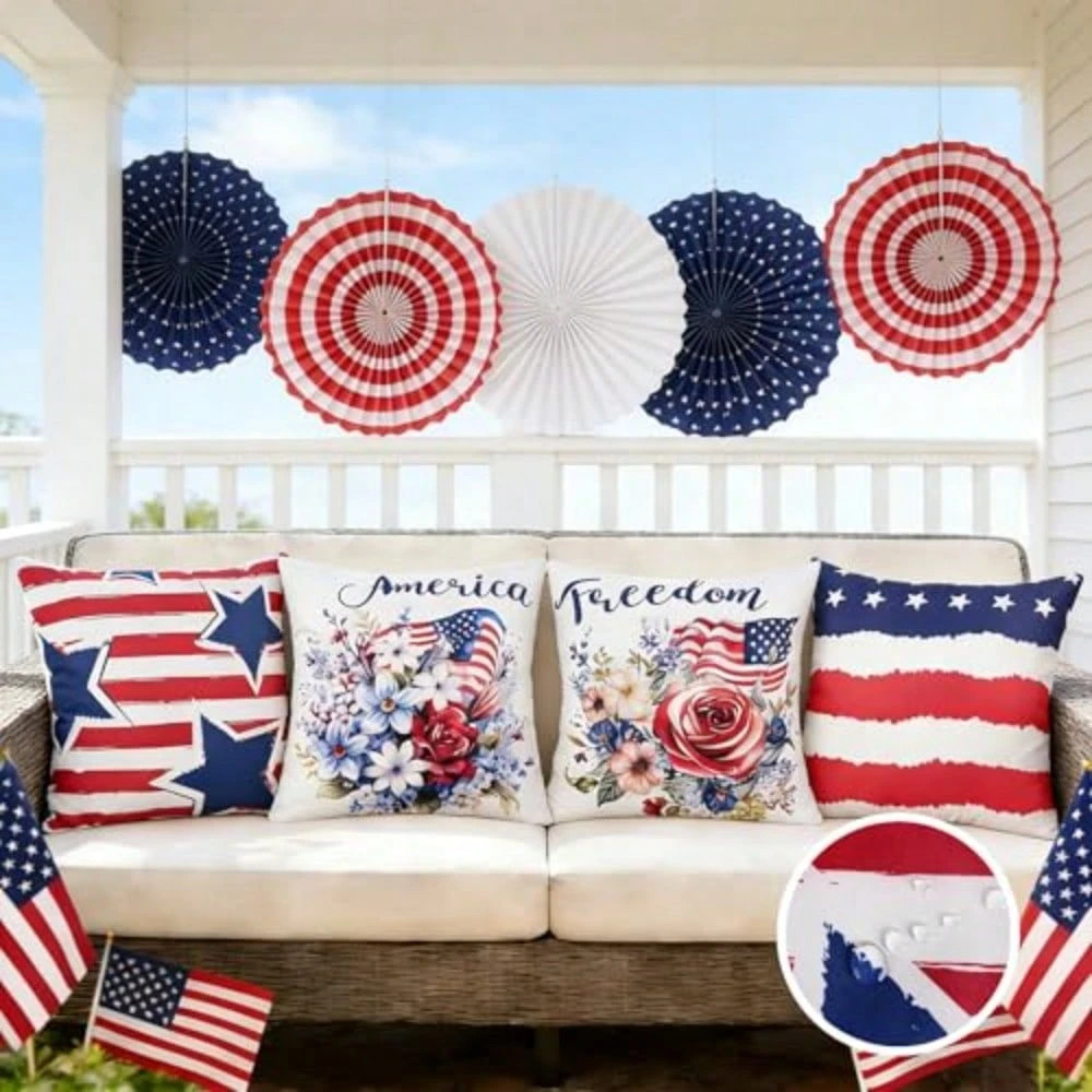 4Th Of July Outdoor Ow Covers Proof 18X18 Inch Independence Day Ic Throw Ow