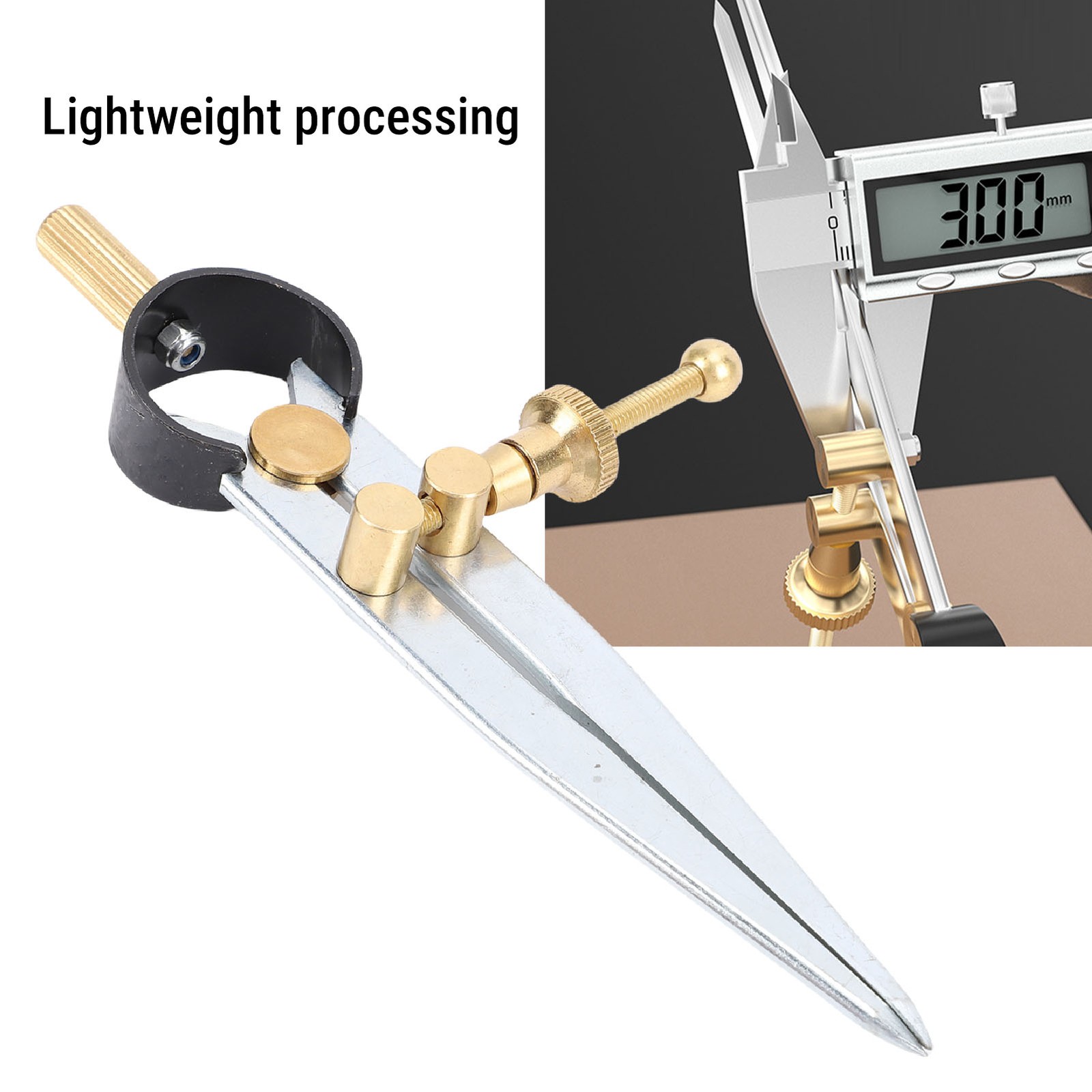 Spring Wing Divider Caliper Adjustable Lockable 4in Steel Leather Compass⭐