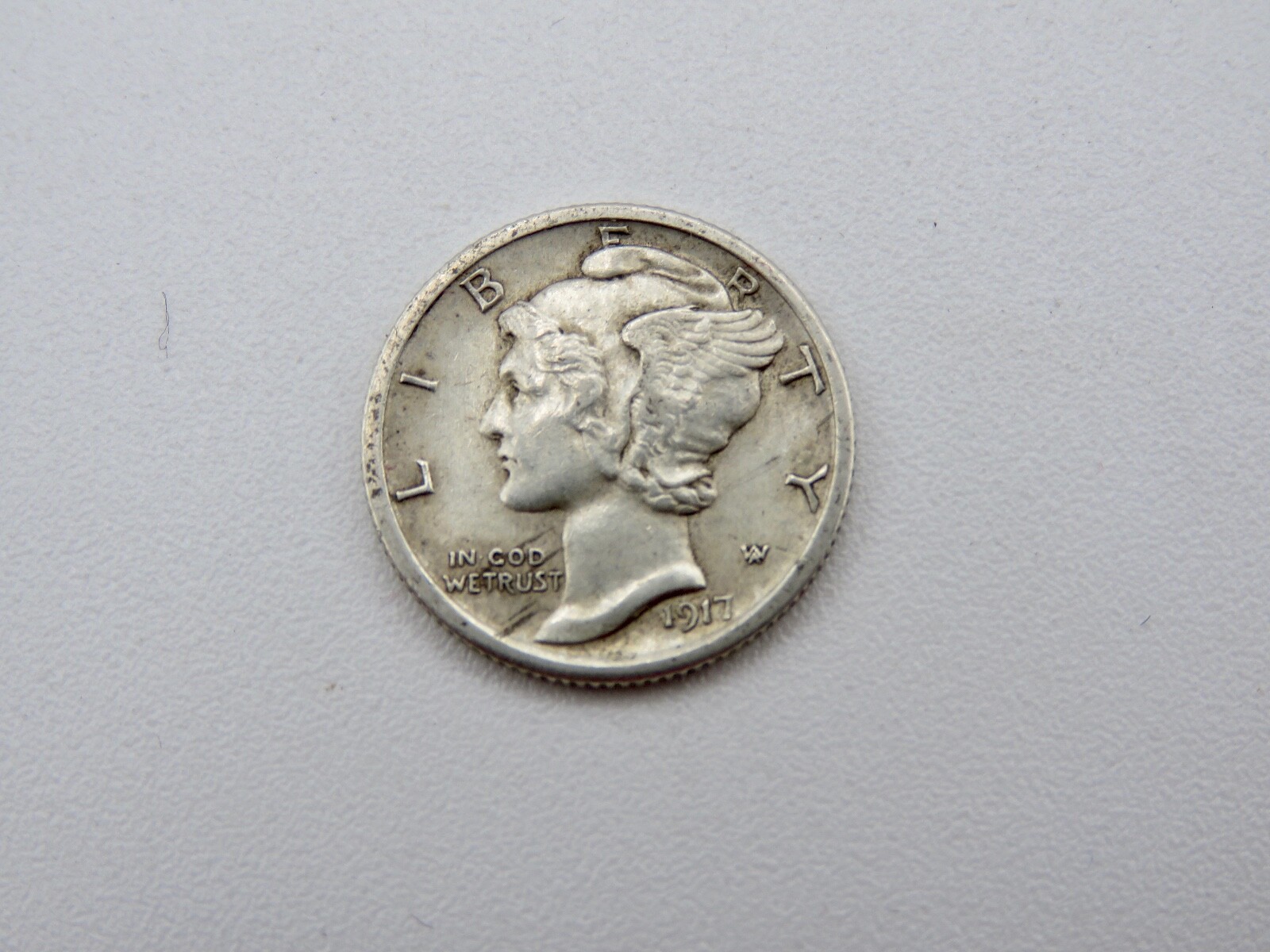 1917 P MERCURY SILVER DIME AU  FSB