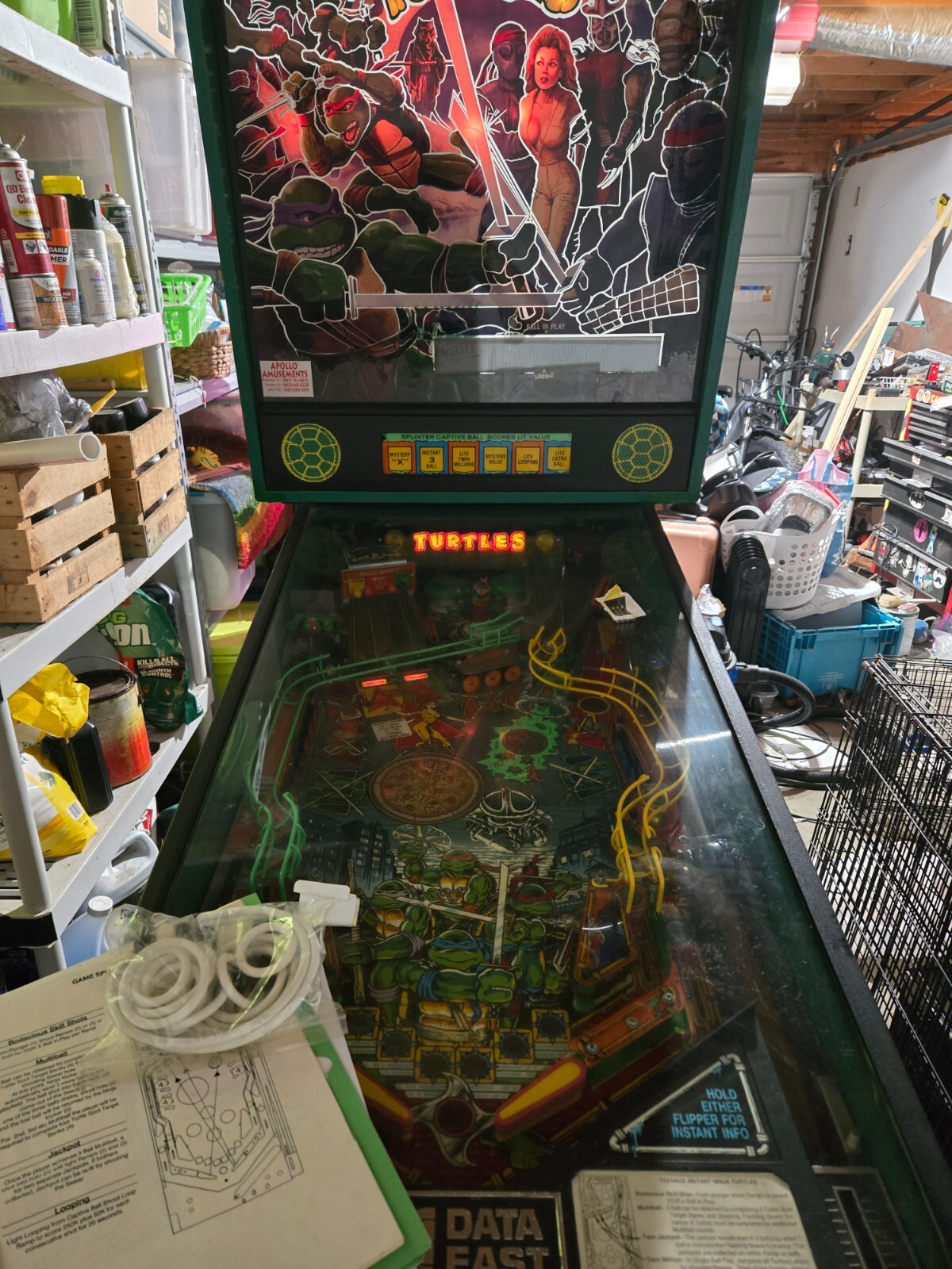 TEENAGE MUTANT NINJA TURTLES Pinball Machine - Data East 1991 - 3529