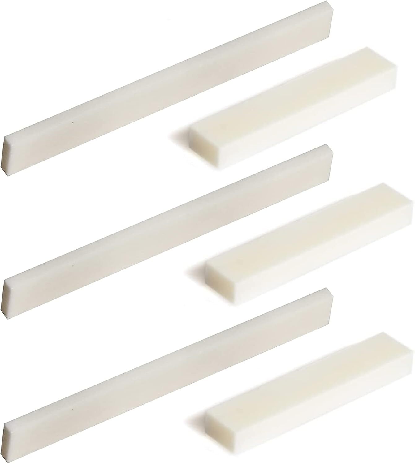 6Pcs Guitar Bone Nuts And Saddle, Blank Guitar Bridge Saddle And Nut, P