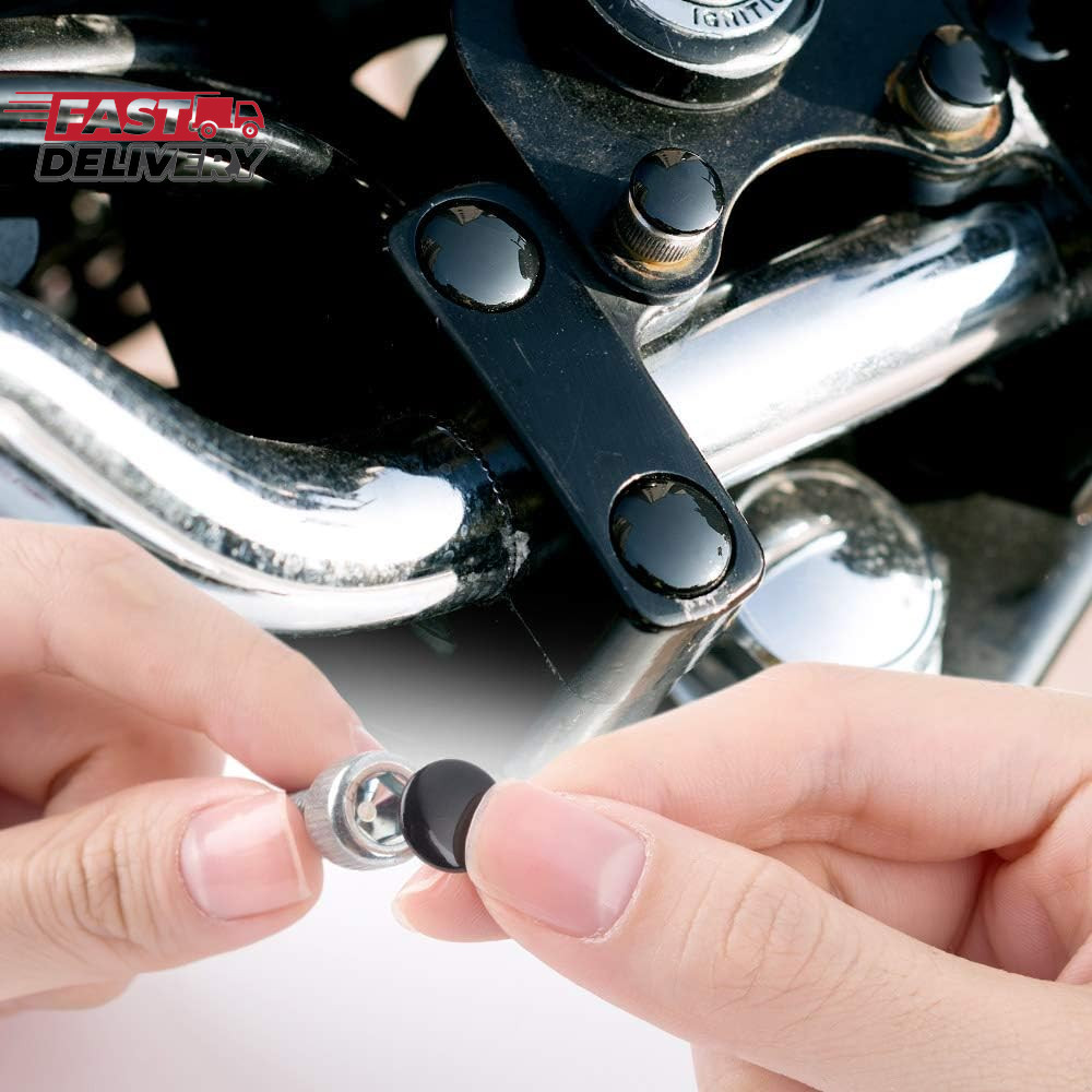 Kiwav Motorcycle round Bolt Cap Screw Cover Plug Black for 6Mm Thread Allen Head