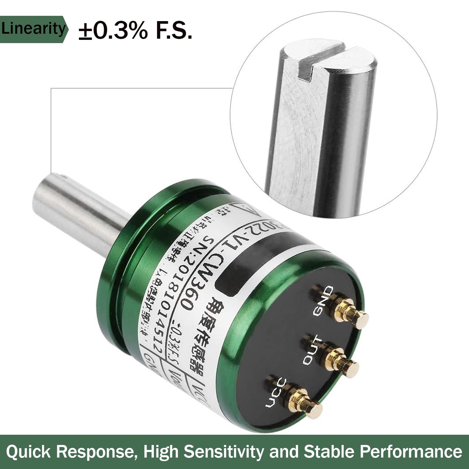 Hall Angle Sensor 0.088° Resolution 360° Rotatable Hall Effect Position Senso...