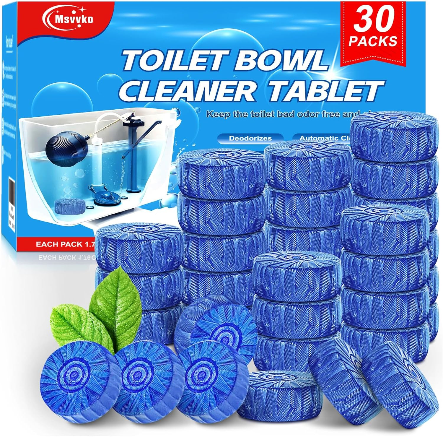 Toilet Bowl Cleaner Tablets Blue Toilet Tank Cleaners, Septic-Safe Hard Water St