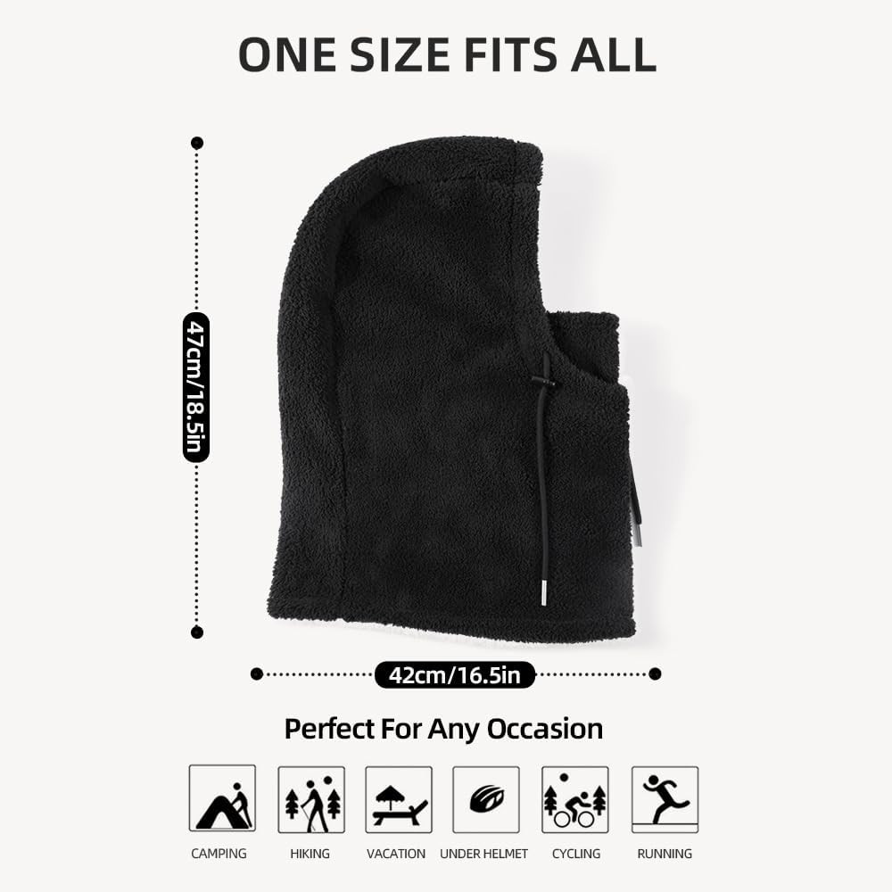 Ski Balalclava Windproof Face Warm Fleece Neck Cover for Cold Weather Helmet H