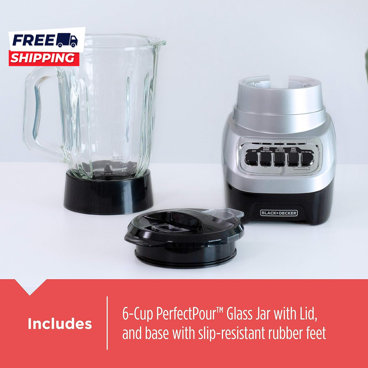 Powercrush Multi-Function Blender with 6-Cup Glass Jar 4 Speed