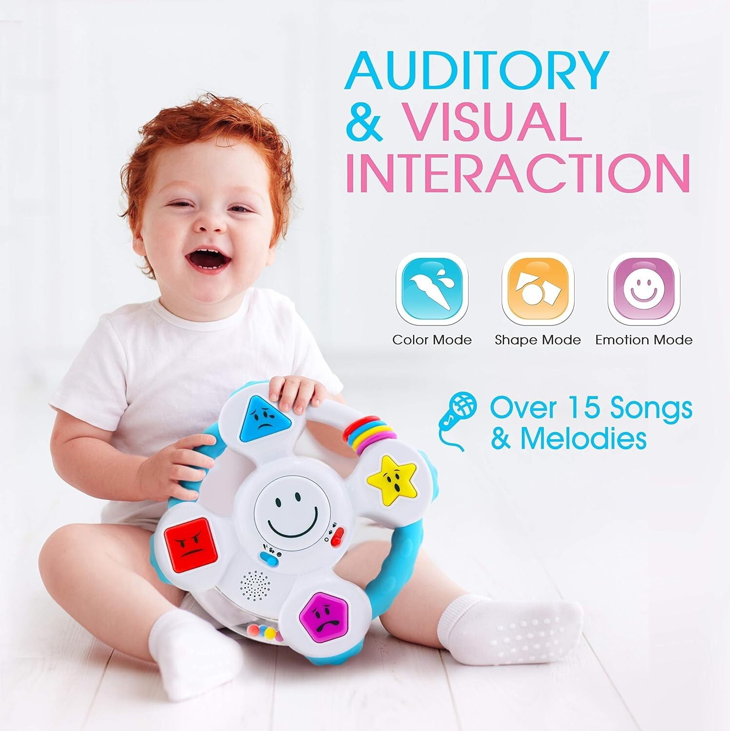 DMG PKG My Spin & Learn Steering Wheel Interactive Toy Lights and Sounds
