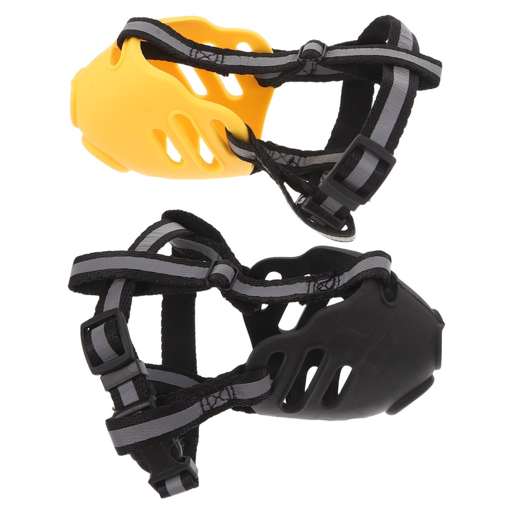 2Pcs Reusable Small Dog Basket Muzzle Breathable Silicone Anti Chewing Guard