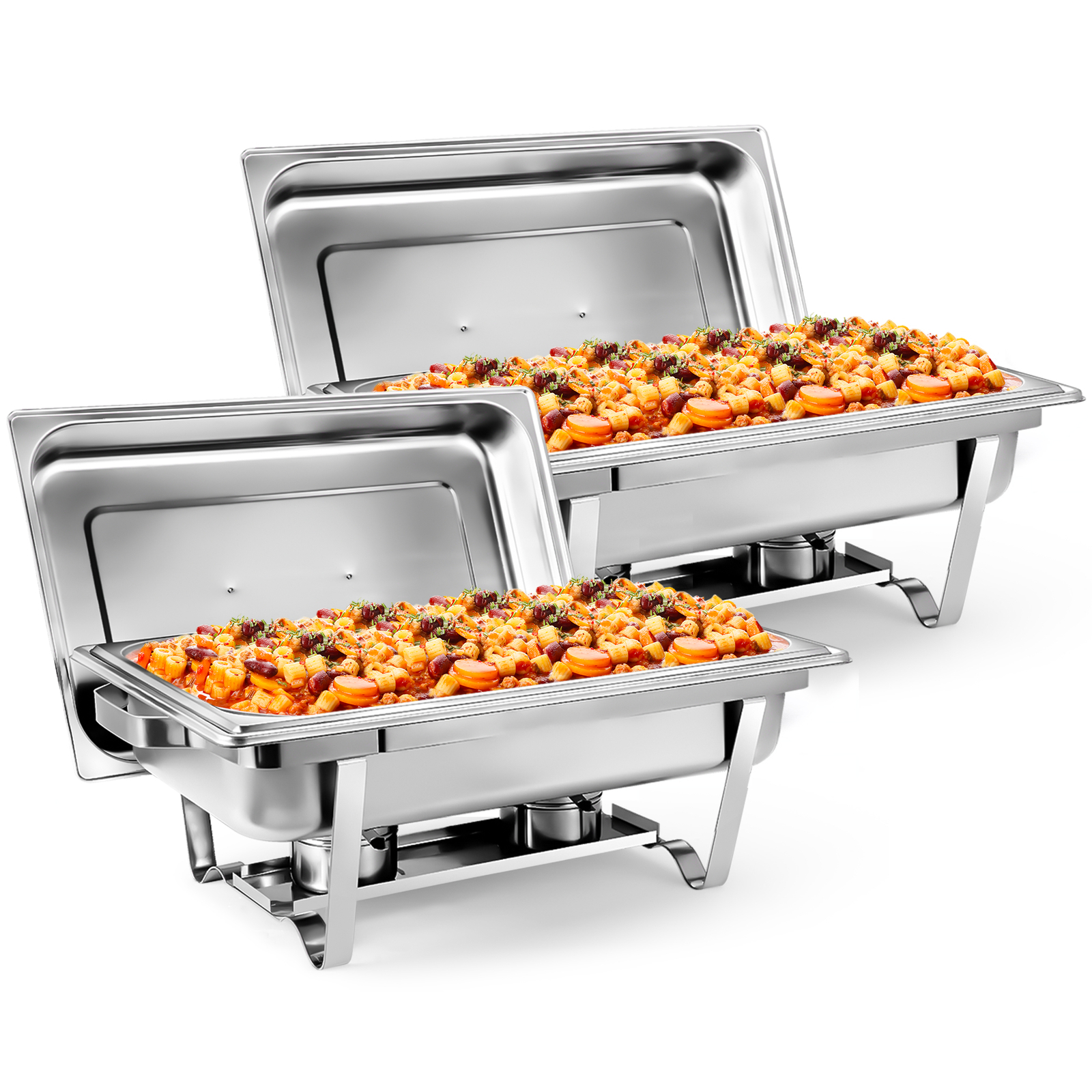 8Pack Stainless Steel Rectangular Chafing Dish Full Size Buffet Catering 8 Quart