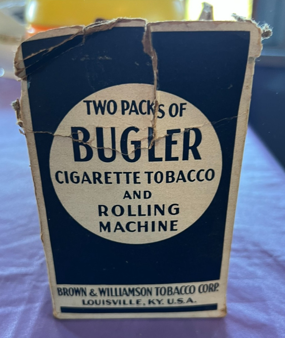 Vintage Bugler Thrift Kit Cigarette Rolling Machine+2 partial cig papers