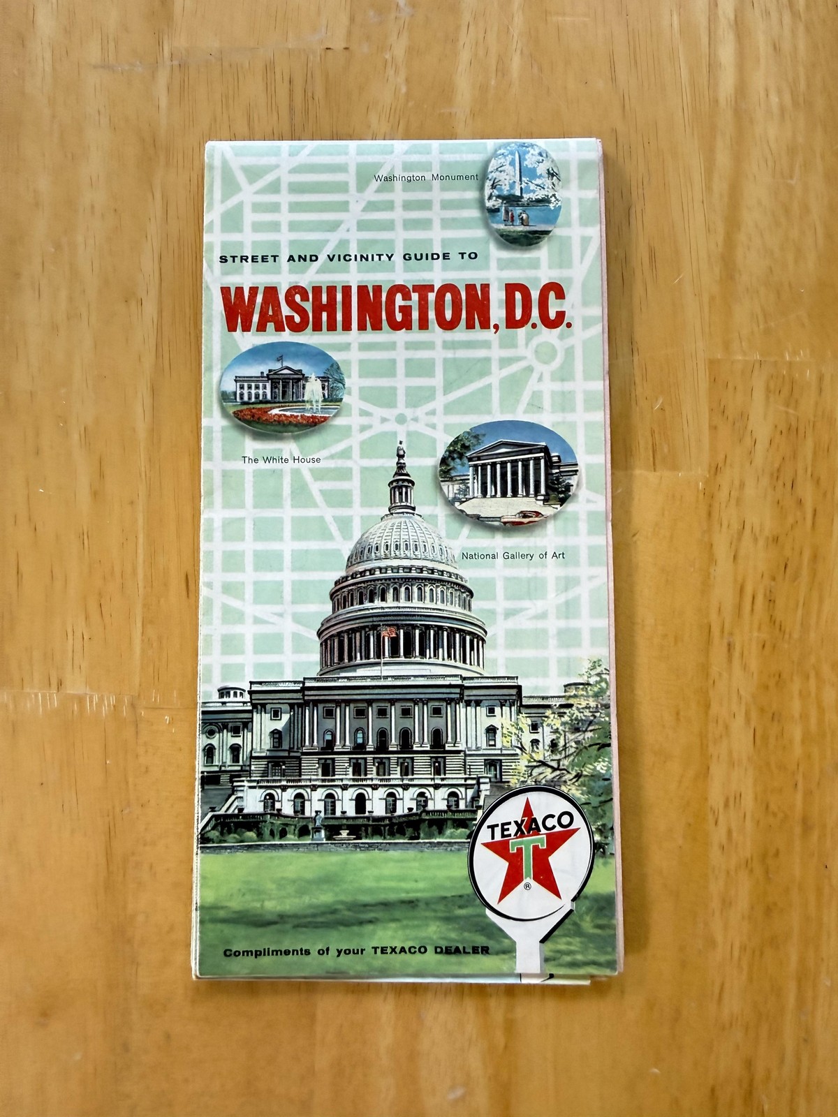 Vintage Texaco Washington DC Street Road Map Travel Guide Folded Brochure USA