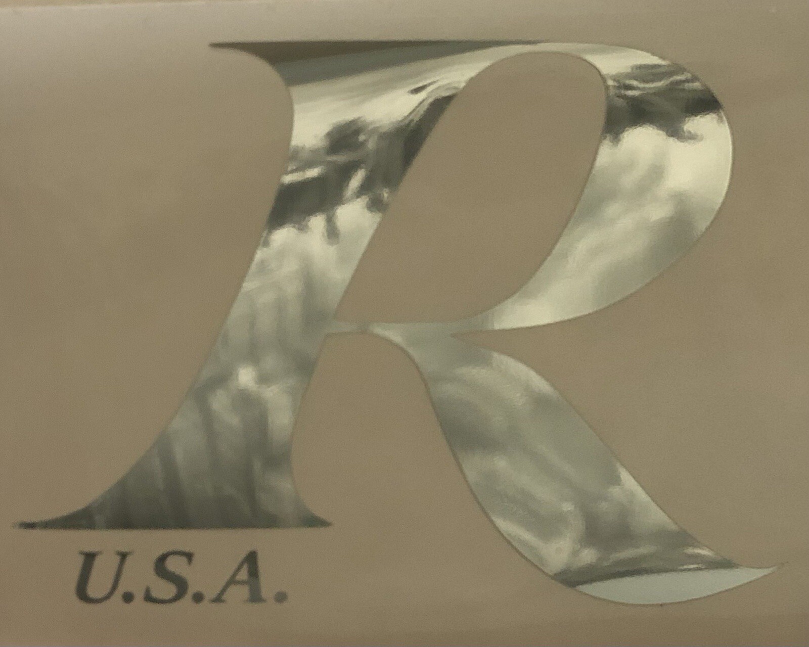 “R USA”Rogers Drum Head Logo Decal Chrome High Quality Permanent Vinyl 3.5x4.75”