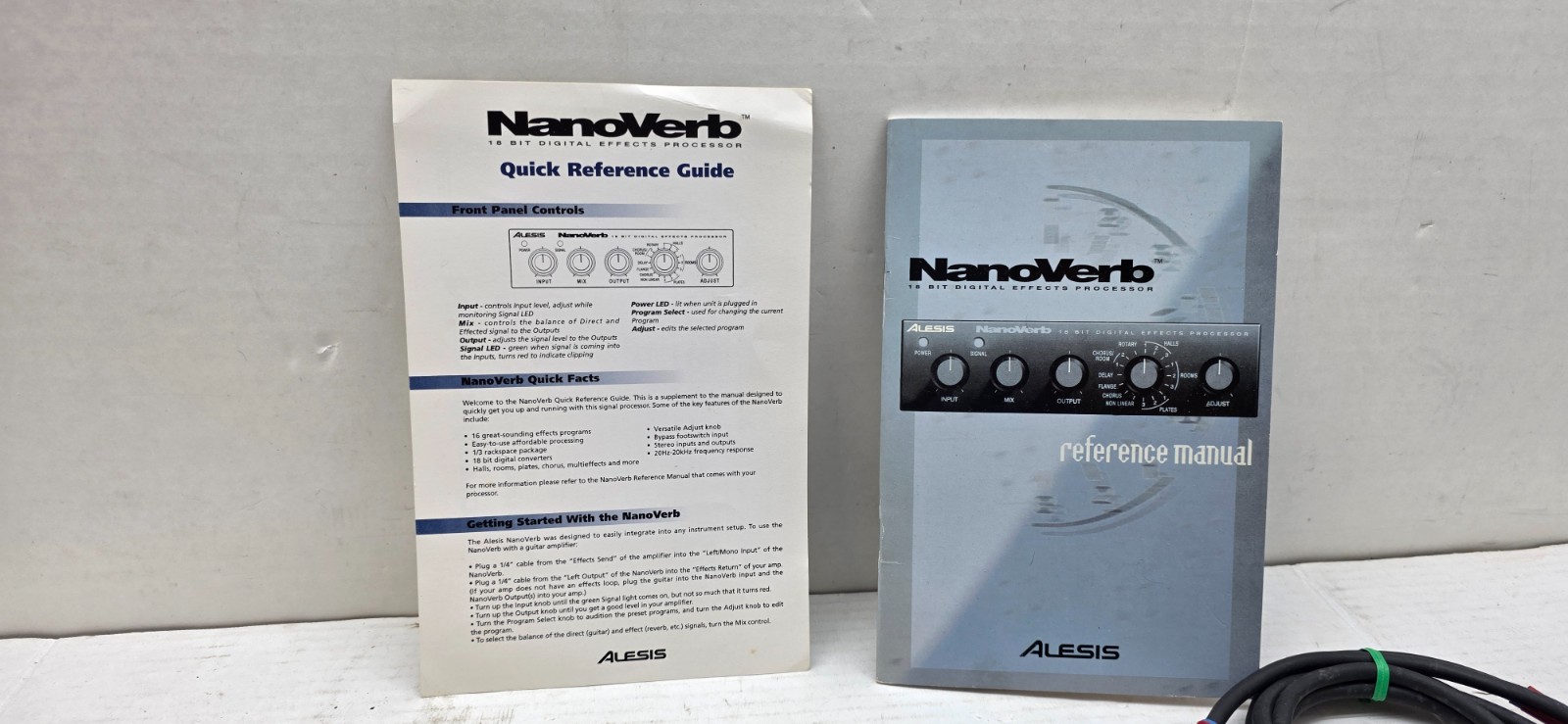 ALESIS NANOVERB 18 BIT DIGITAL EFFECTS PROCESSOR POWER PACK MANUAL DRUMS GUITAR