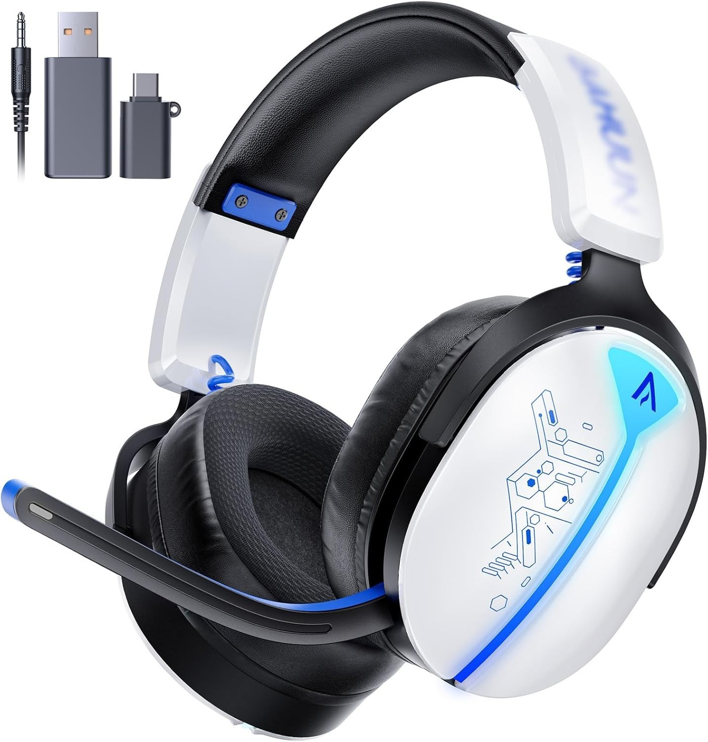 Buwnia Gaming Headset with Noise Cancelling Microphone, Gaming Headphones RGB