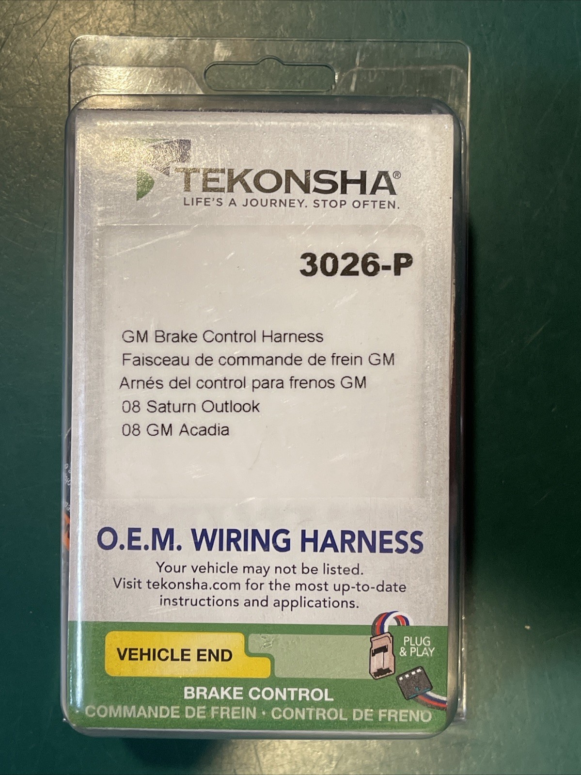 Tekonsha Brake Control Wiring Adapter 2-Plug GM #3026-P