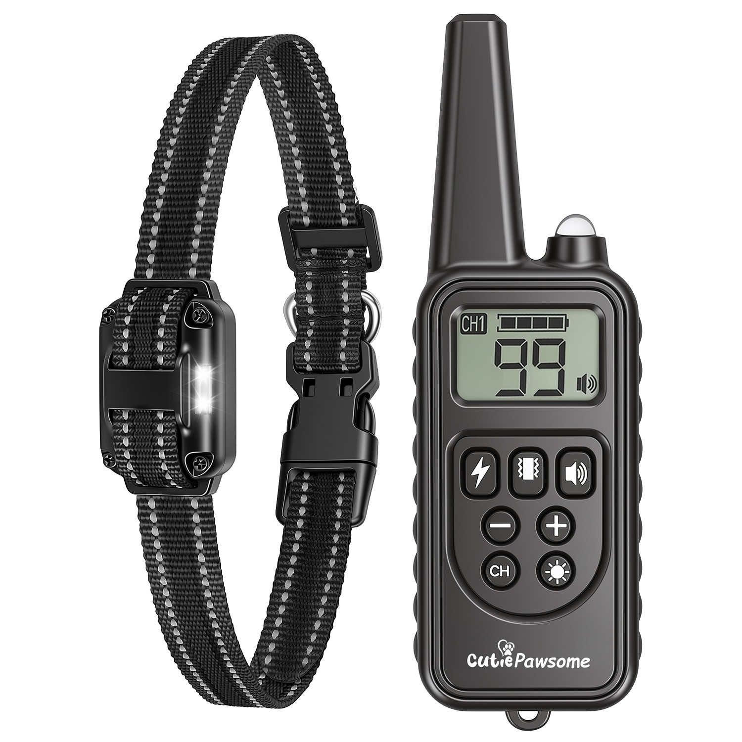 2 Pack Rechargeable Dog Training Collar with Remote for Medium Small Dogs