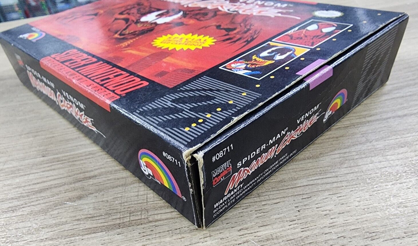 USED AUTHENTIC BOX ONLY - NO GAME - NO MANUAL - MAXIMUM CARNAGE - SNES