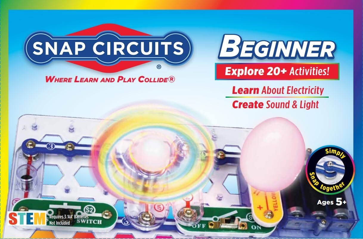 Snap Circuits Beginner STEM Kit for Kids Ages 5 to 9 Build Real Working Circuits
