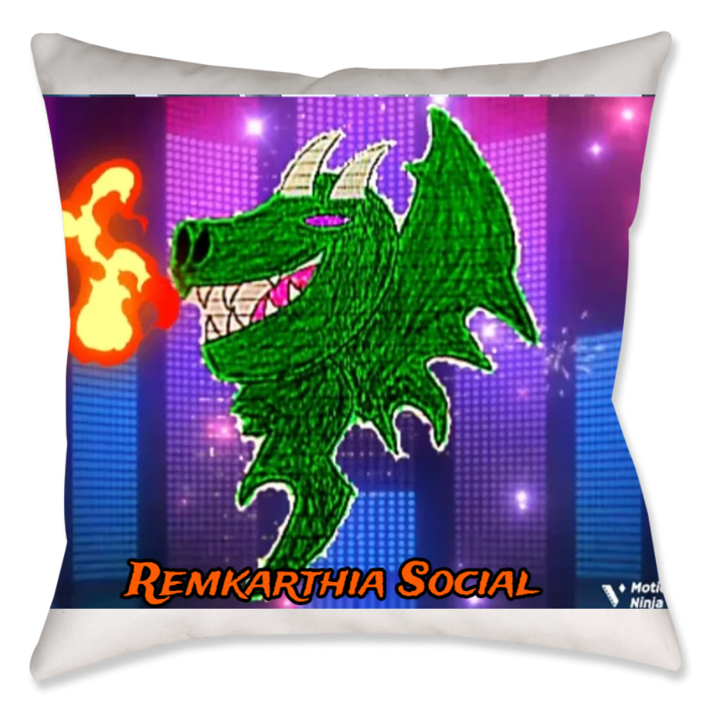 Remkarthia Social faux linen pillow