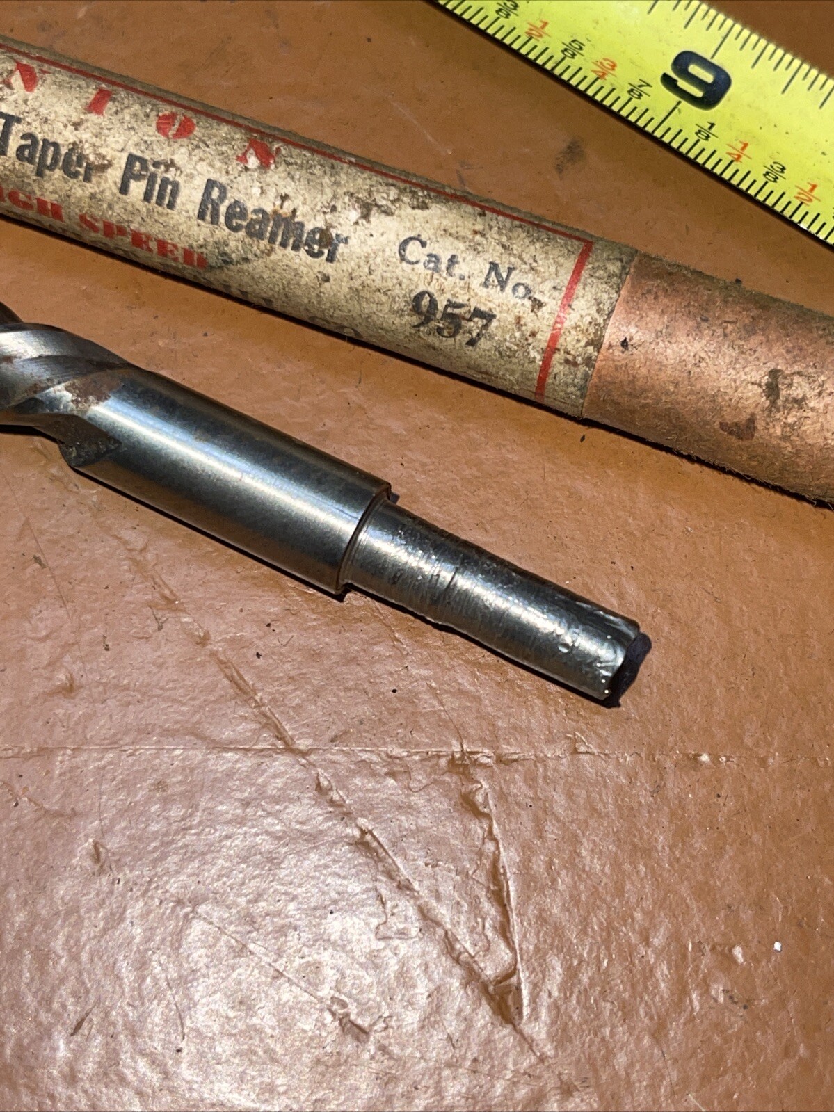 UNION USA No 6 helical taper pin reamer 957 HSW RH cut helical UTD