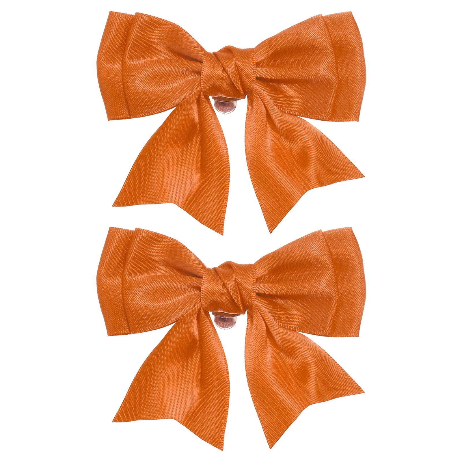 2Pcs Women Bow Shoe Clips Satin Detachable Bowknot Shoe Clips Orange