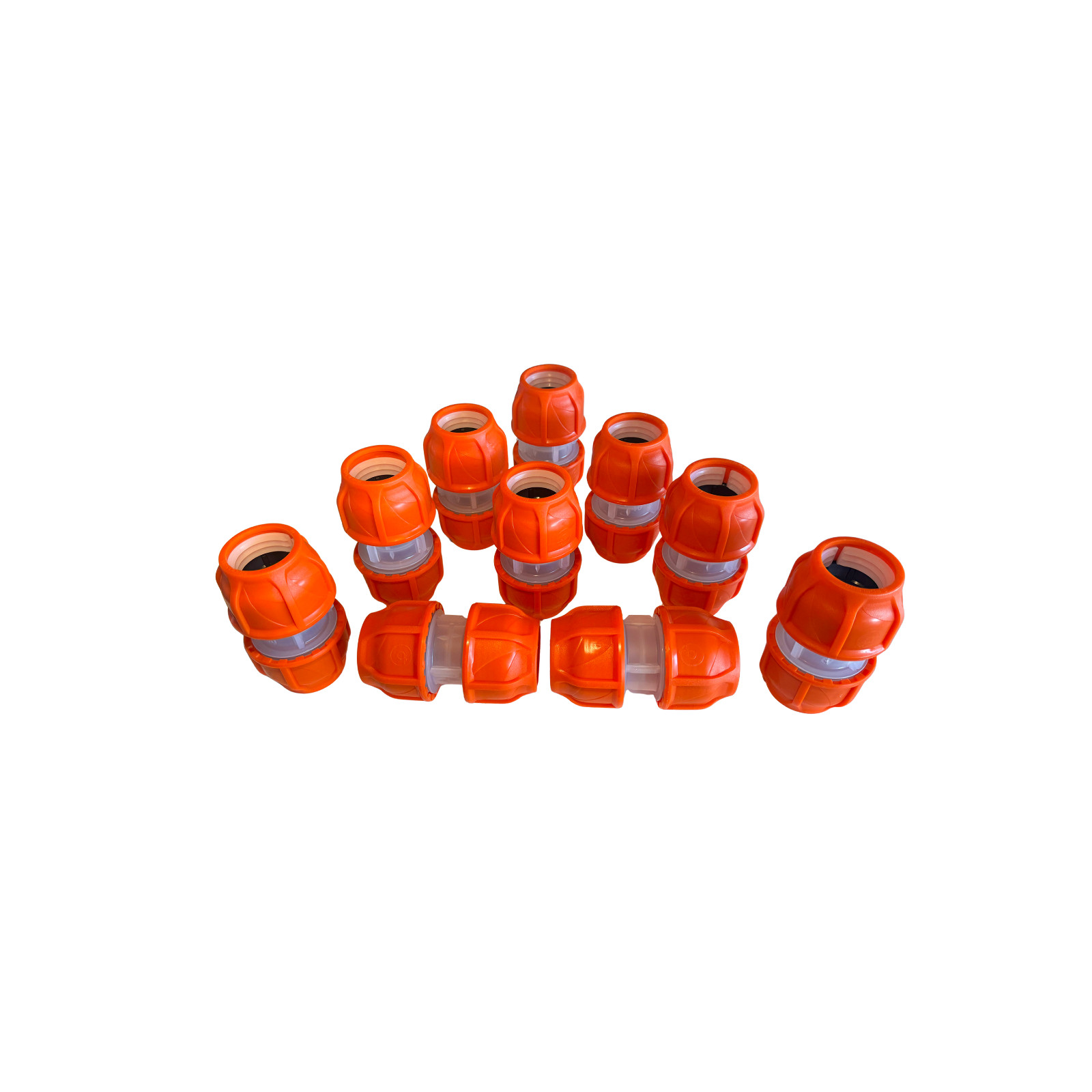 Lot of 10 (Orange) Clear Lock Coupler 1.25" (1-3/4) (40x40) similar Dura-Line #2