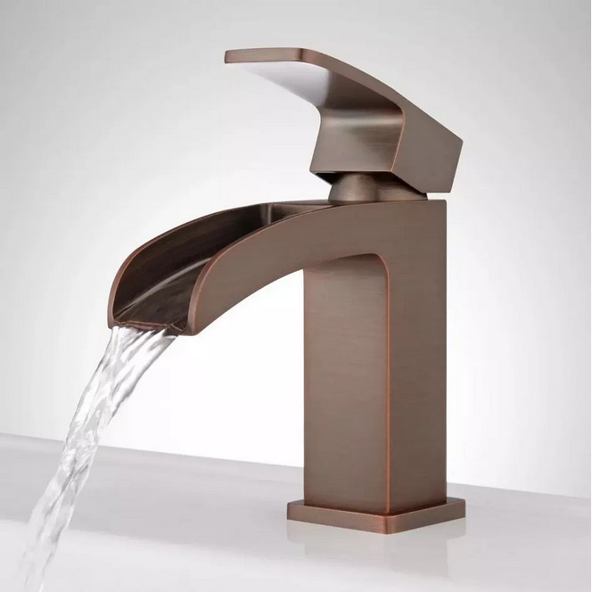 Stevens Waterfall Single-Hole Bathroom Faucet - Oil Rubbed Bronze