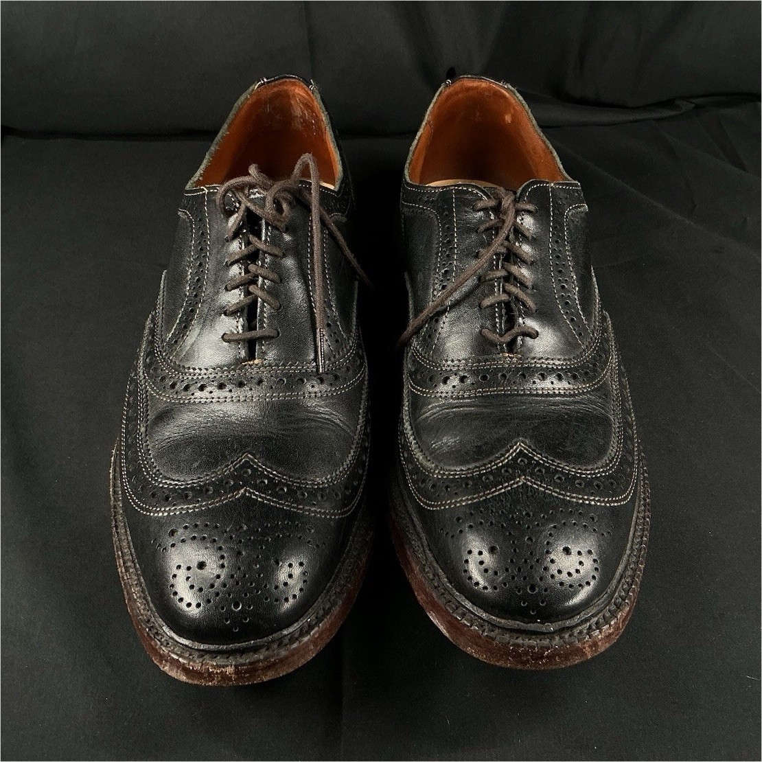 Viva Men's Black Leather Wingtip Oxford Dress Shoes Size 10.5D Model 4005