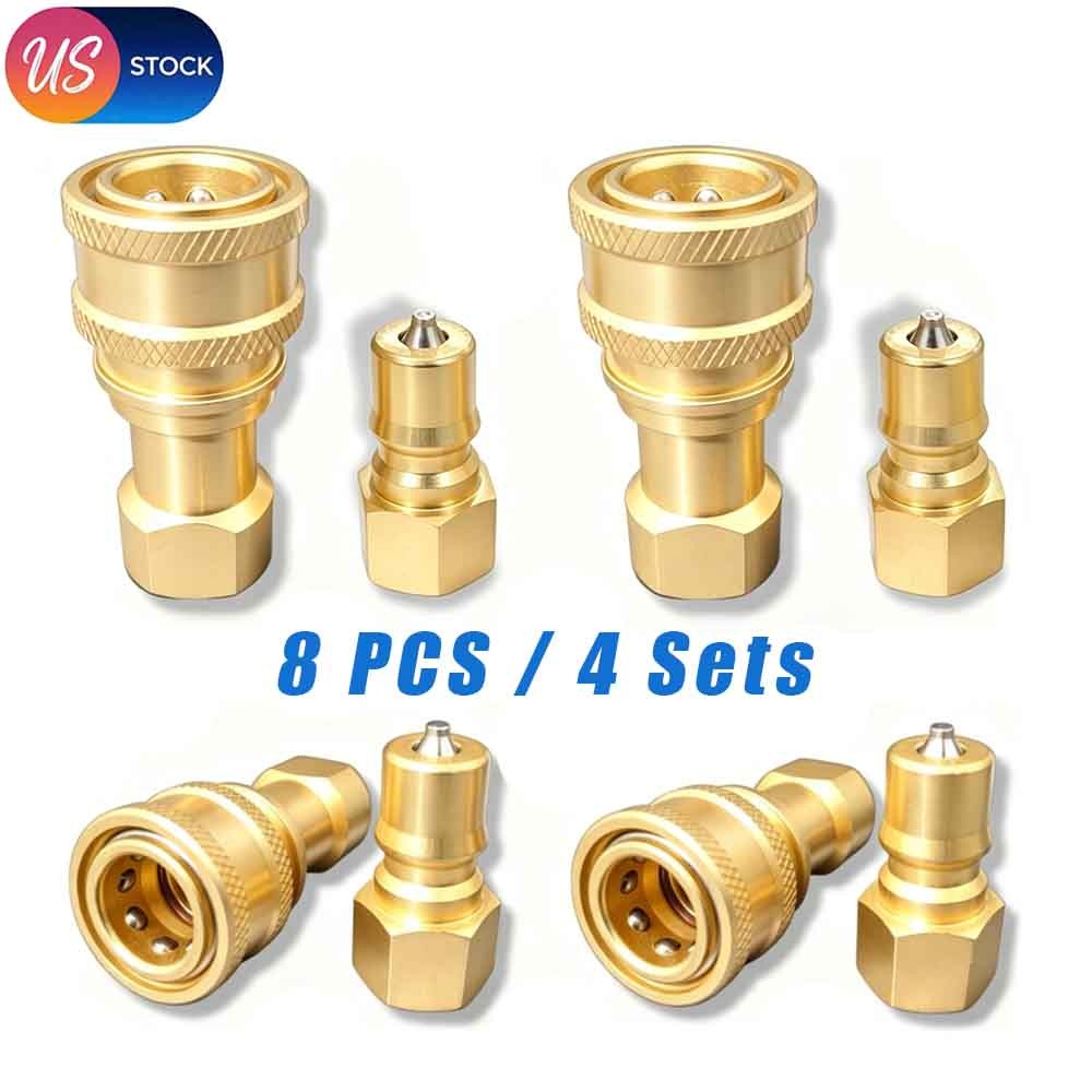 1/4" Brass Quick Disconnect Coupler Carpet Cleaning Extractor for Wand Hose 6Set