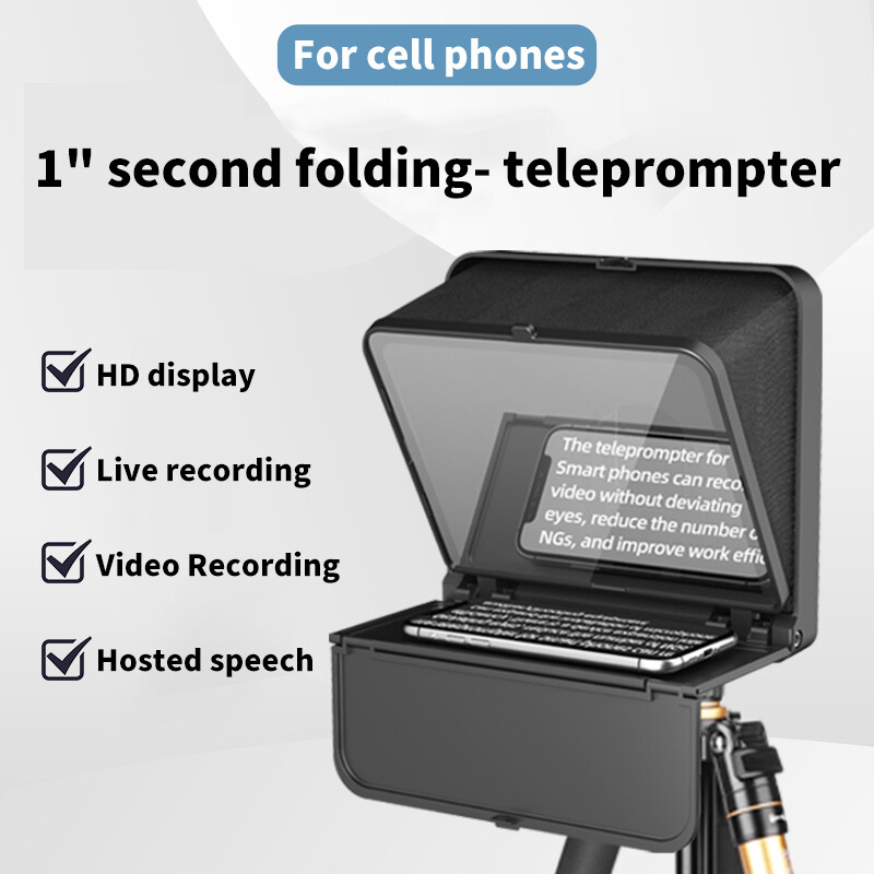 LENSGO TC7S Protable Foldable Teleprompter for Phones iPad Tablet DSLR Camera