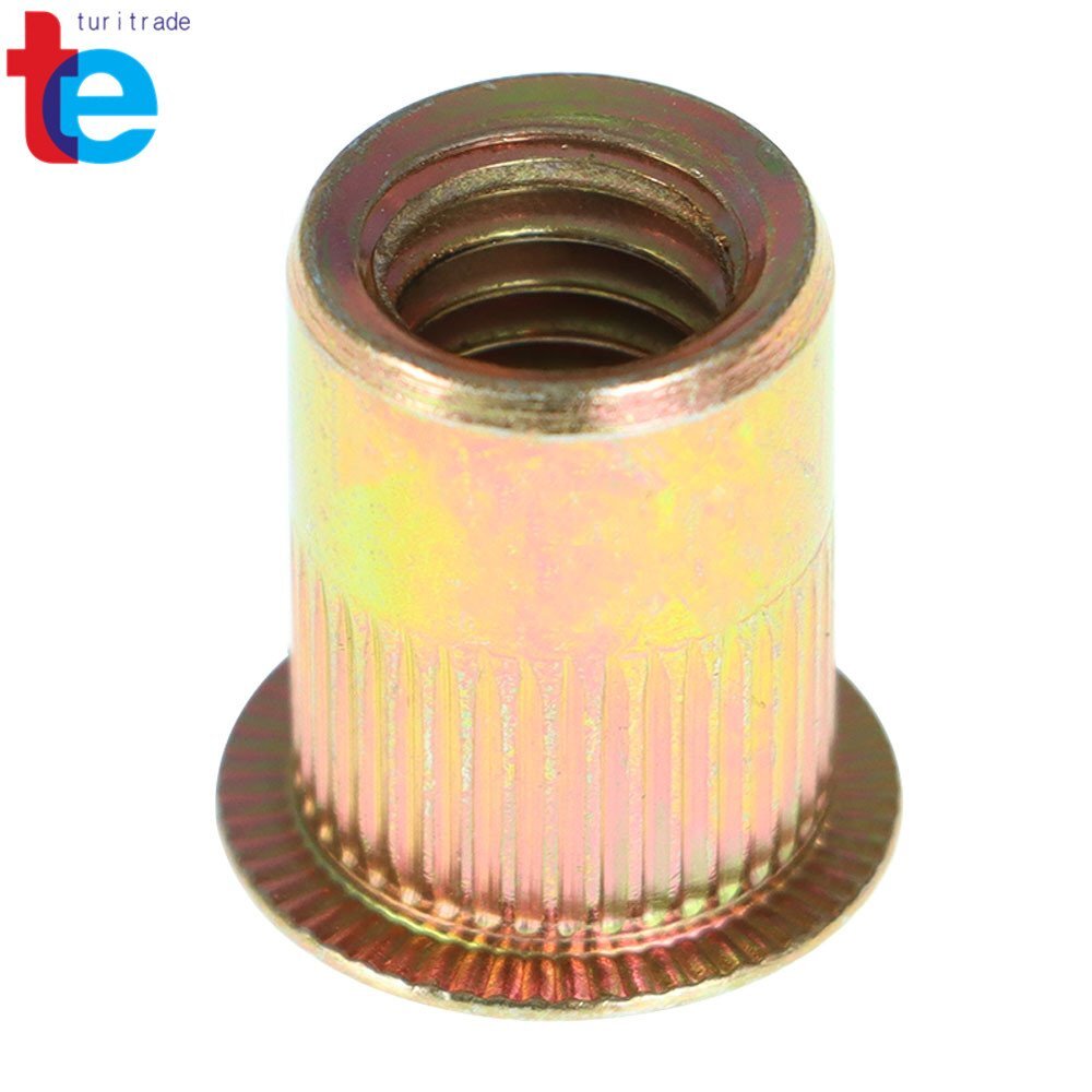 50 Pack 3/8 -16 Rivet Nuts Carbon Steel Threaded Insert Nutsert Rivnuts