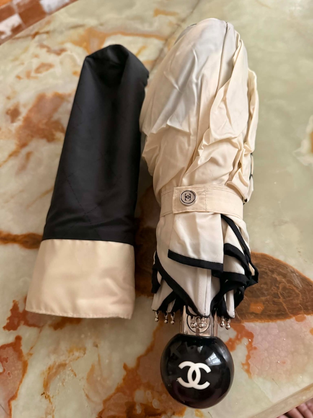 Rare vintage authentic Chanel umbrella – chic statement piece