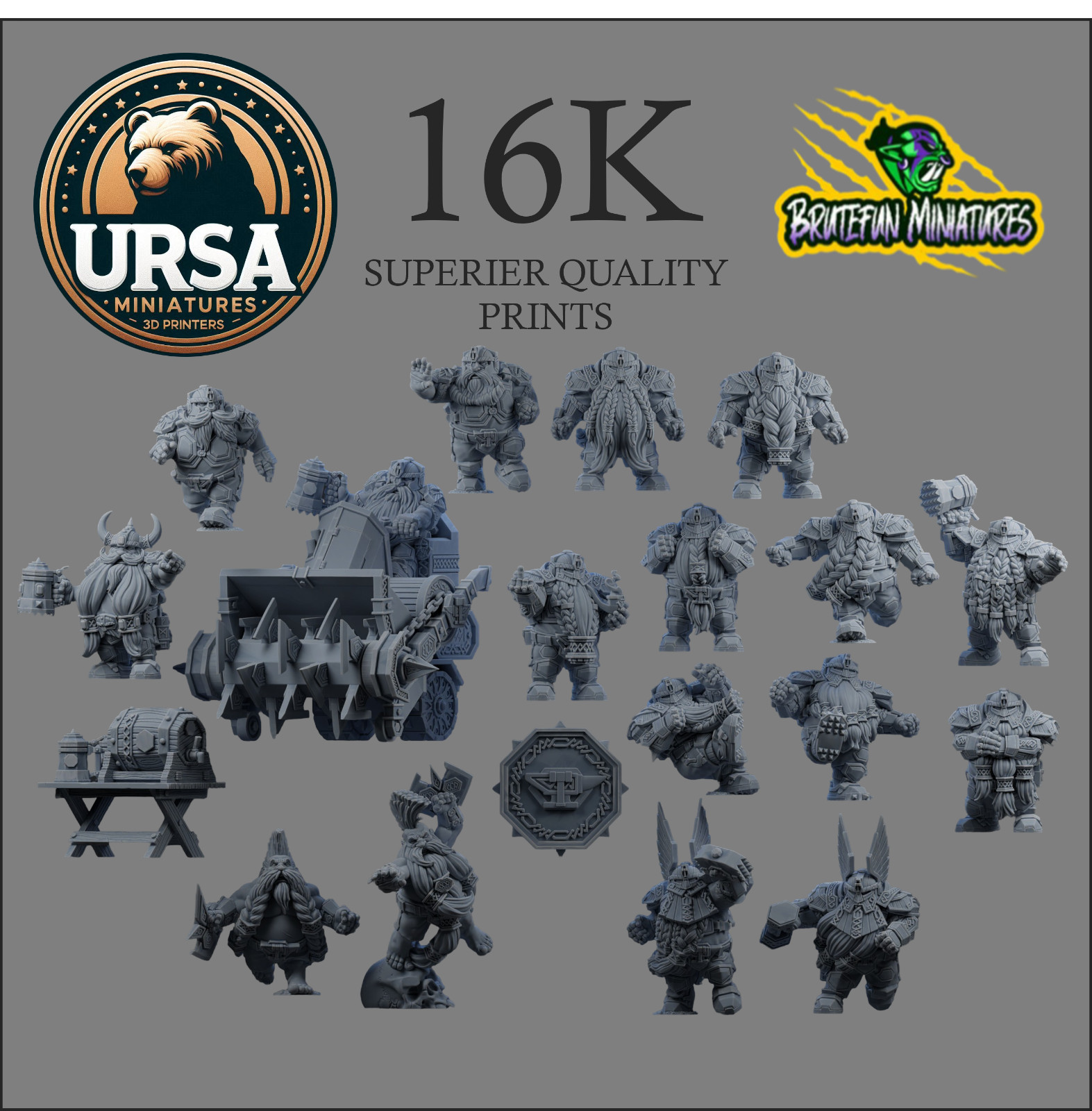 Brutefun- Dwarf Complete Fantasy Football Team Including Bases