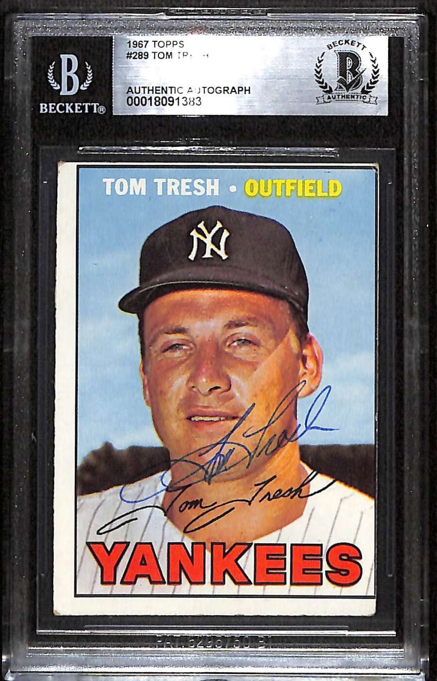 1967 Topps 289 Tom Tresh  BGS Auto Autographed BAS Authentic C100130