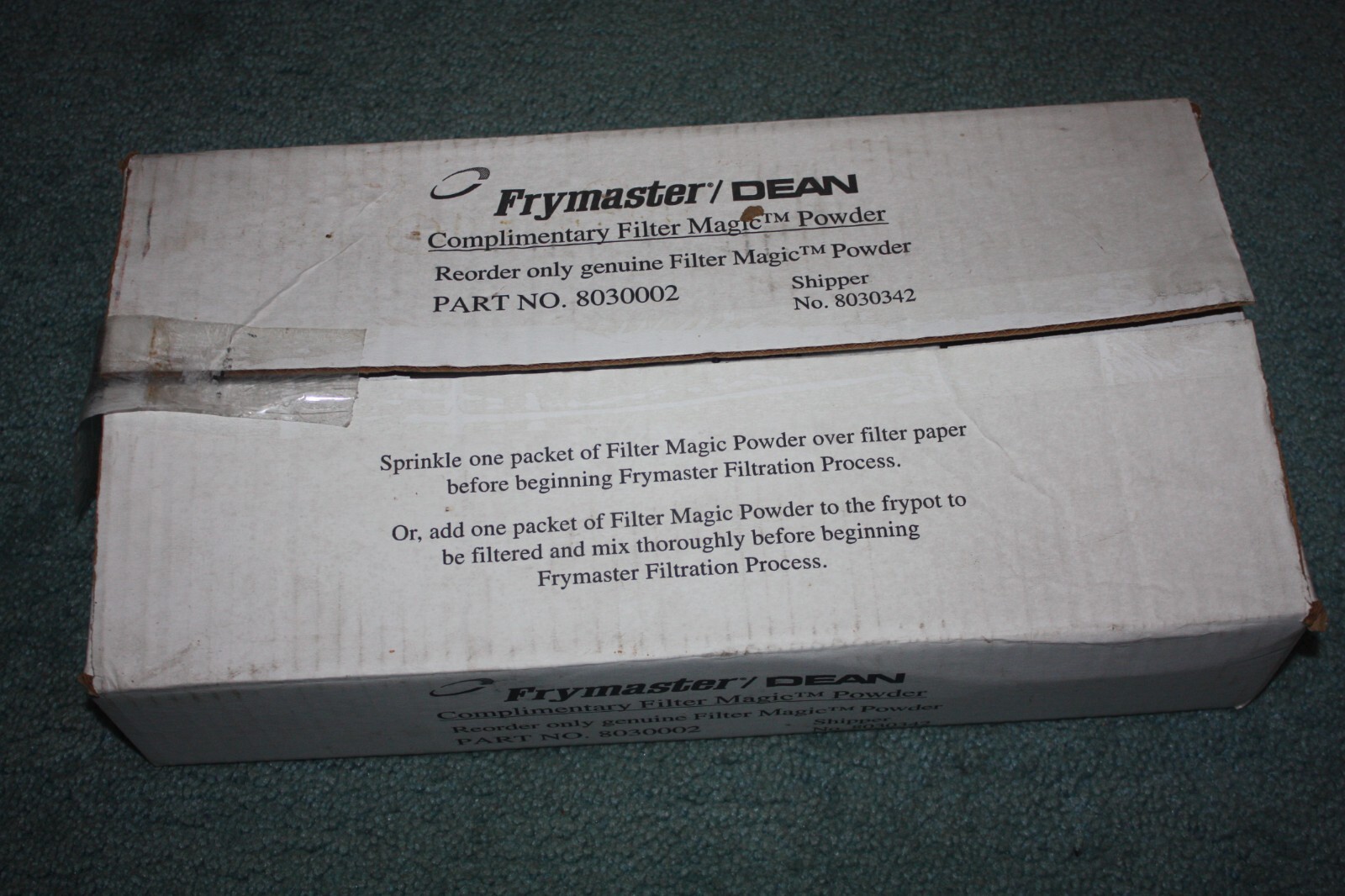 8030002 Frymaster Dean commercial deep fryer oil filter paper cleaner powder