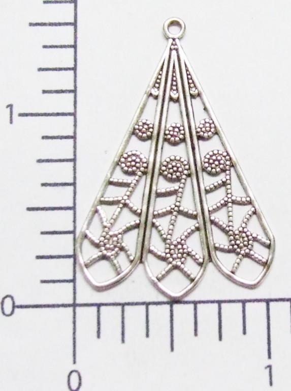 18984          2 Pc. Matte Silver Oxidized Filigree Dangle Jewelry Finding