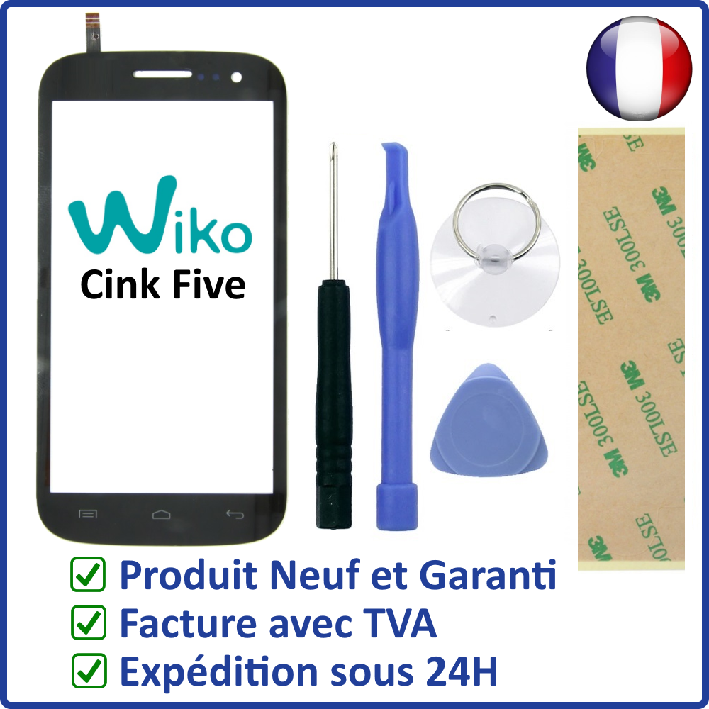 Vetro Touch Screen Del Wiko Cink Five Con Strumenti Adesivo Pre-incollato