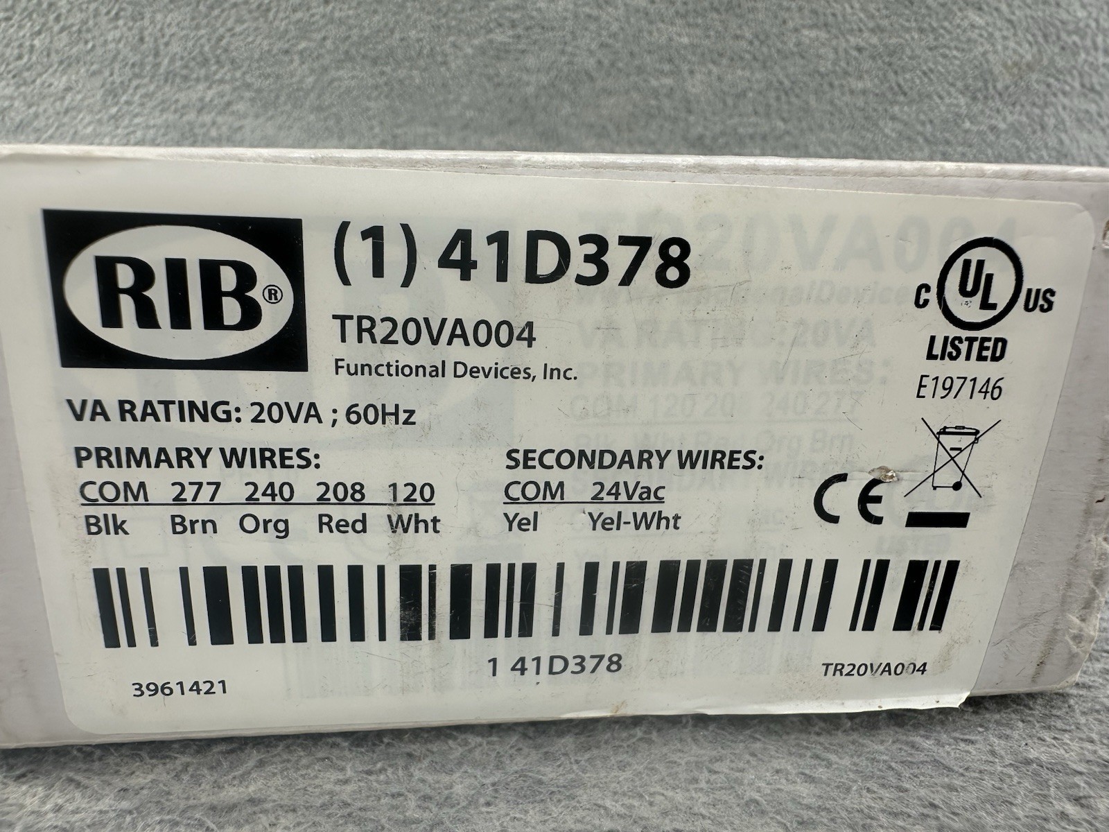 RIB TR20VA004 - Transformer 20VA 60 HZ HR